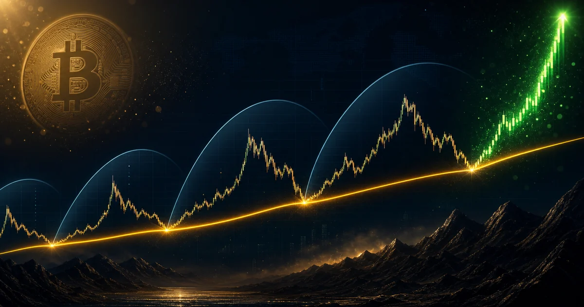 Bitcoin price curve bouncing off the 200-week moving average line